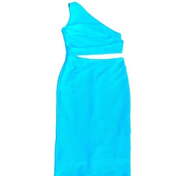 ASOS One Shoulder Cut Out Pencil Dress Mint Size 8 - Picture 1 of 6